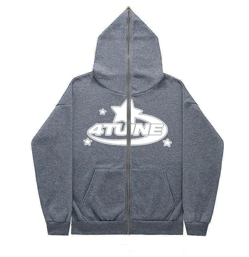 Y2K Style Oversized ZIP-Hoodie for Men - BLITZBUY