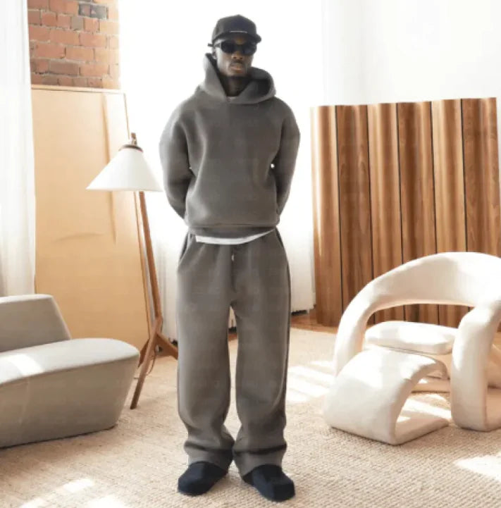 ComfyFit Unisex Solid Hoodie & Sweatpants Set - BLITZBUY