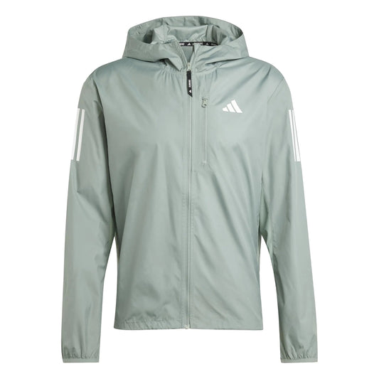 Adidas Mens Own The Run Jacket Silver Green - BLITZBUY