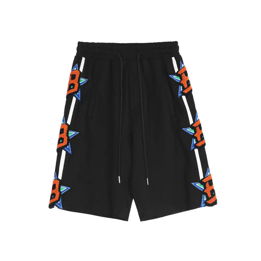 Men's Casual Shorts with Drawstring Alphabet Design