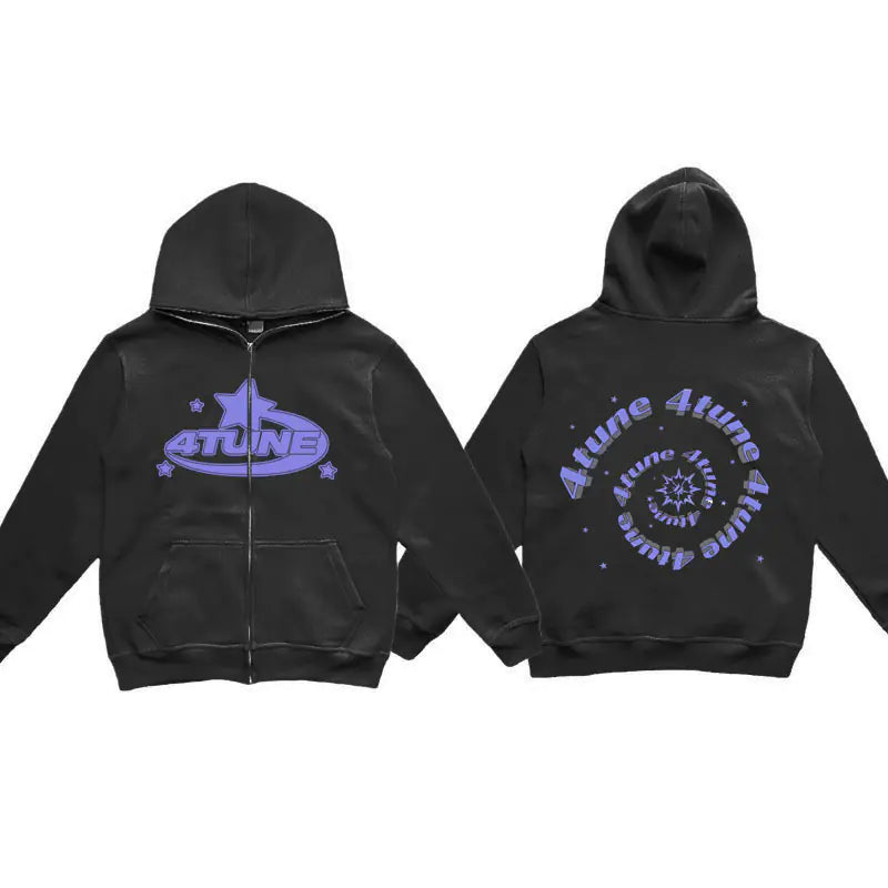 Y2K Style Oversized ZIP-Hoodie for Men - BLITZBUY