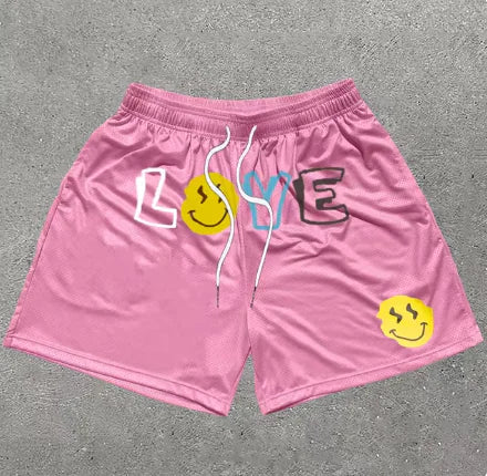 Y2K Graphic Letter Print Gym Shorts for Men - BLITZBUY