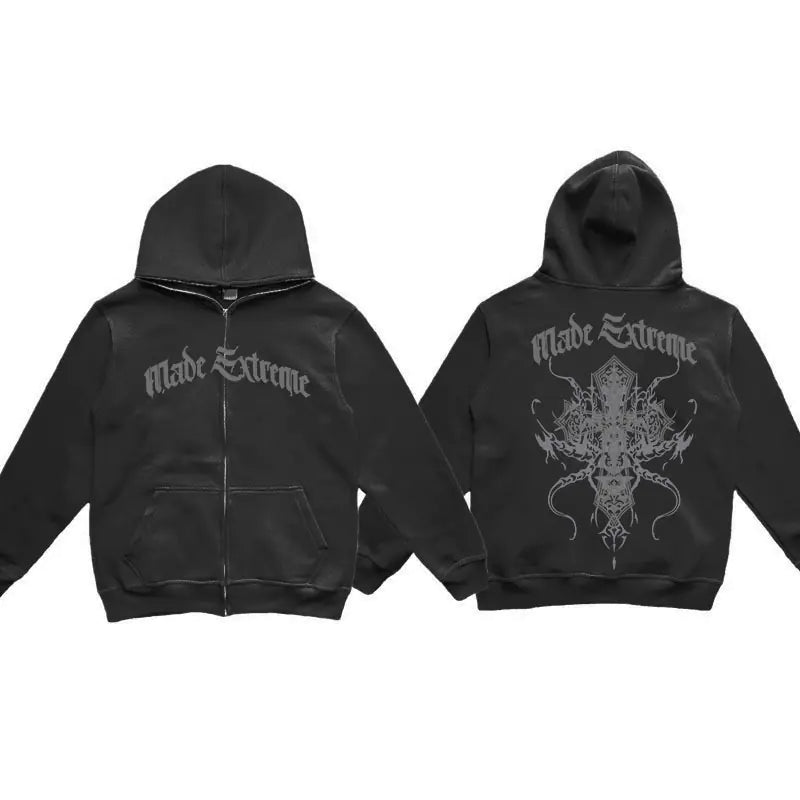 Y2K Style Oversized ZIP-Hoodie for Men - BLITZBUY