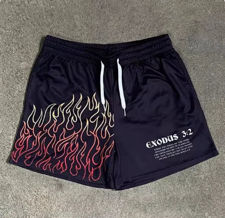 Y2K Graphic Letter Print Gym Shorts for Men - BLITZBUY