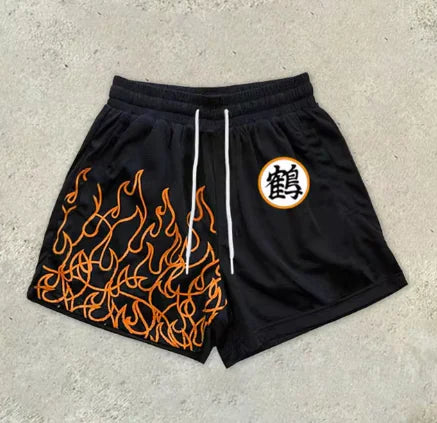 Y2K Graphic Letter Print Gym Shorts for Men - BLITZBUY