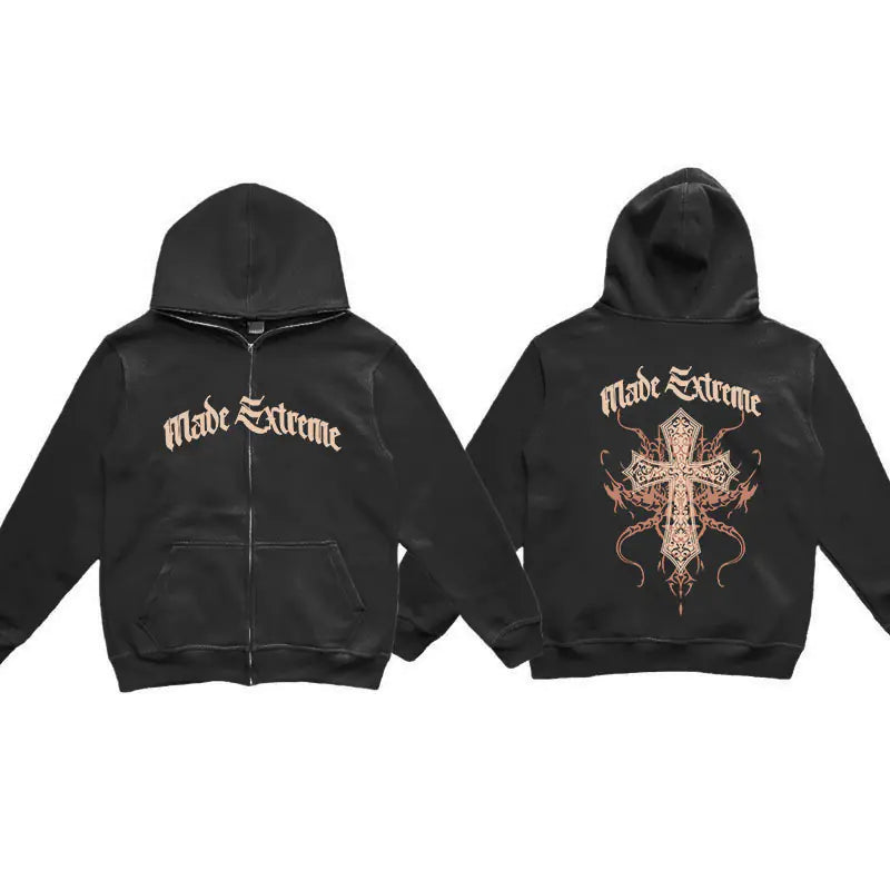 Y2K Style Oversized ZIP-Hoodie for Men - BLITZBUY
