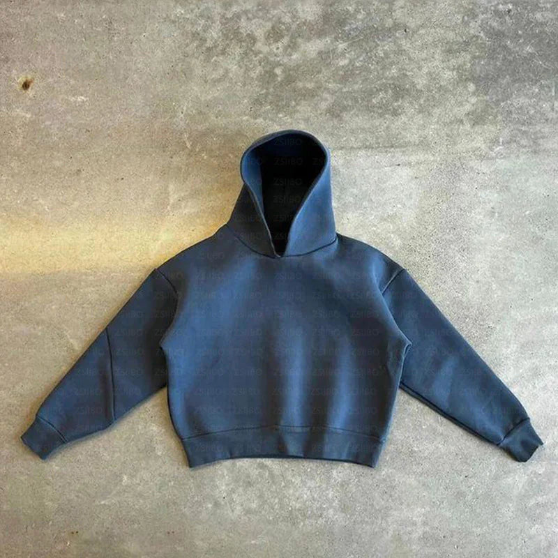 Solid Color Hoodie and Sweatpants Set - BLITZBUY