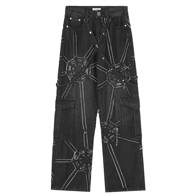 Baggy Jeans Casual Wear (Black) - 8OUT