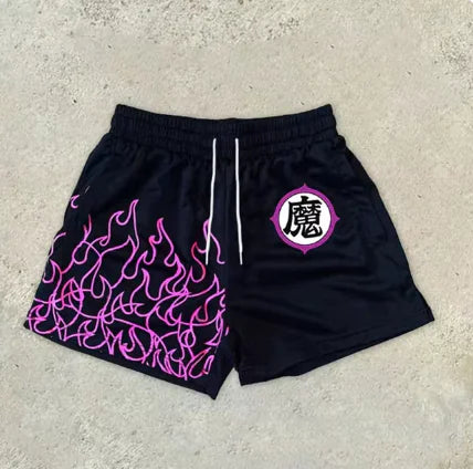 Y2K Graphic Letter Print Gym Shorts for Men - BLITZBUY