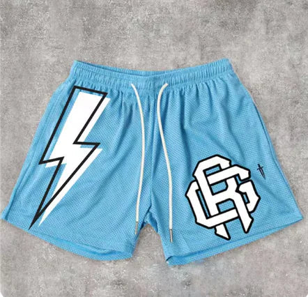 Y2K Graphic Letter Print Gym Shorts for Men - BLITZBUY