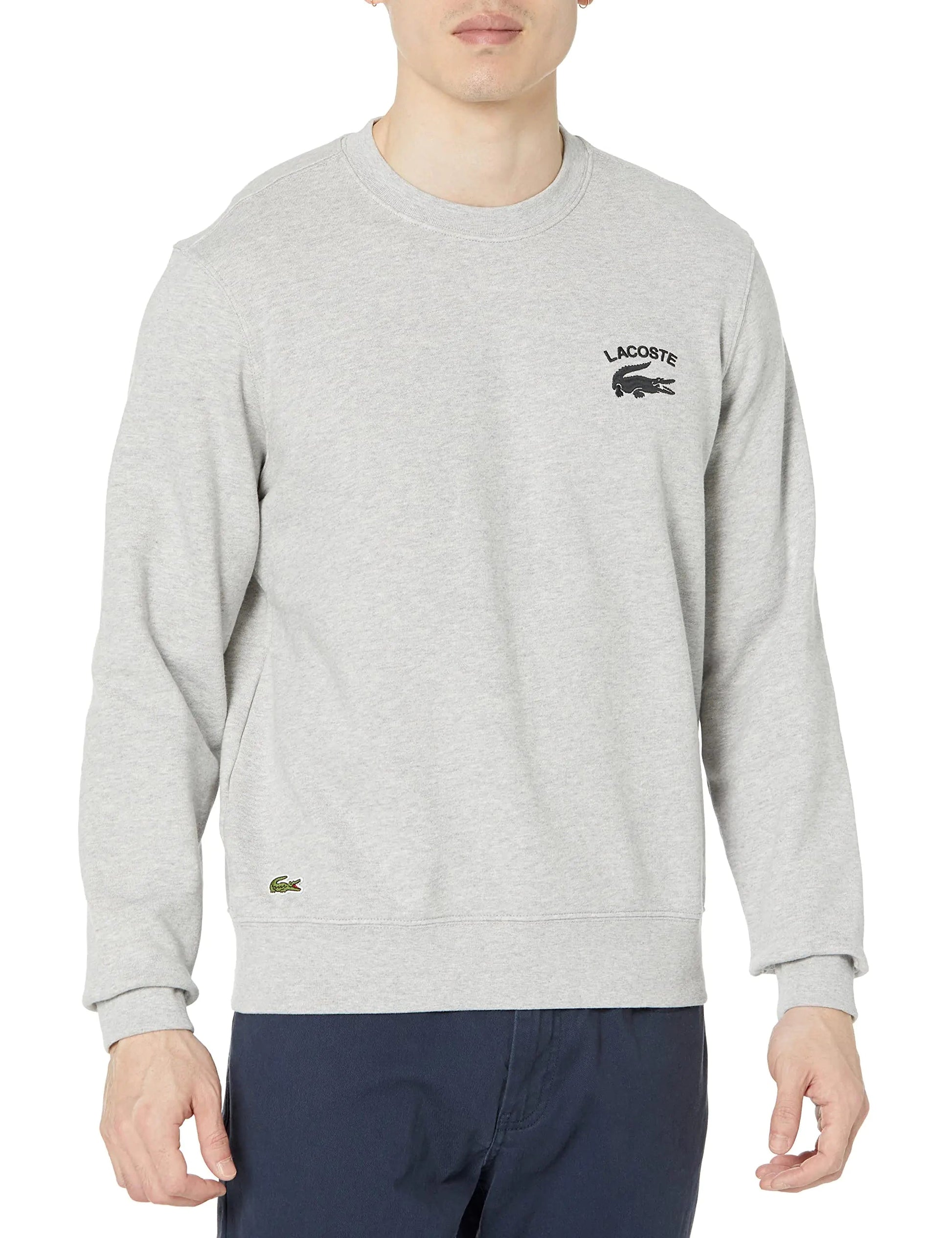 Lacoste Mens Classic Fit Long Sleeve French Terry Sweater - 8OUT