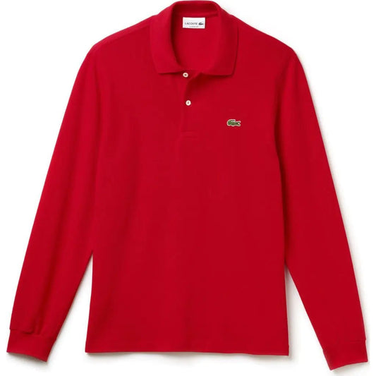 Lacoste Mens Classic Long Sleeve Pique Polo Shirt Red XXXXL - 8OUT