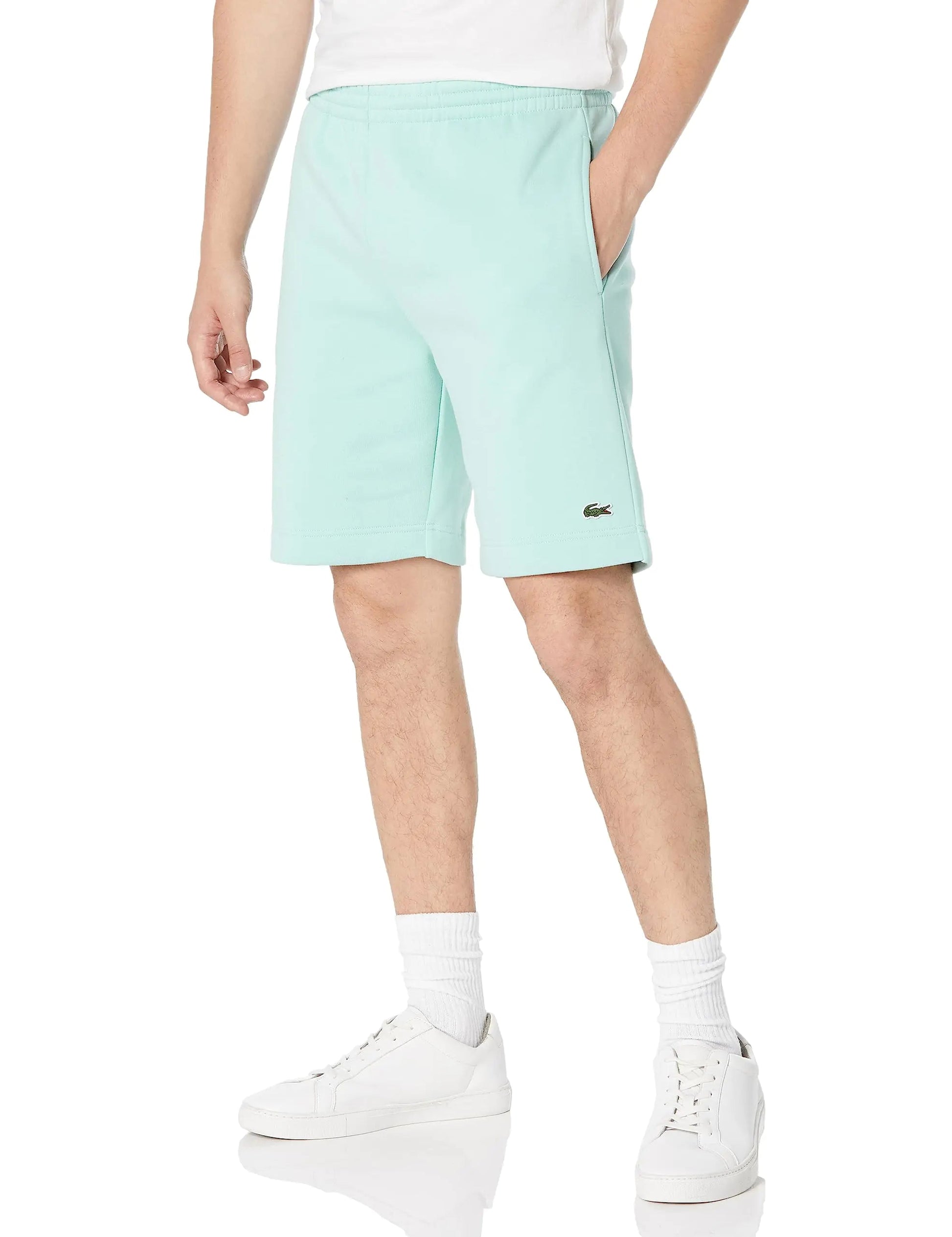 Lacoste Mens Solid Regular Fit Brushed Fleece Shorts GH9627 - LGF - S - 8OUT