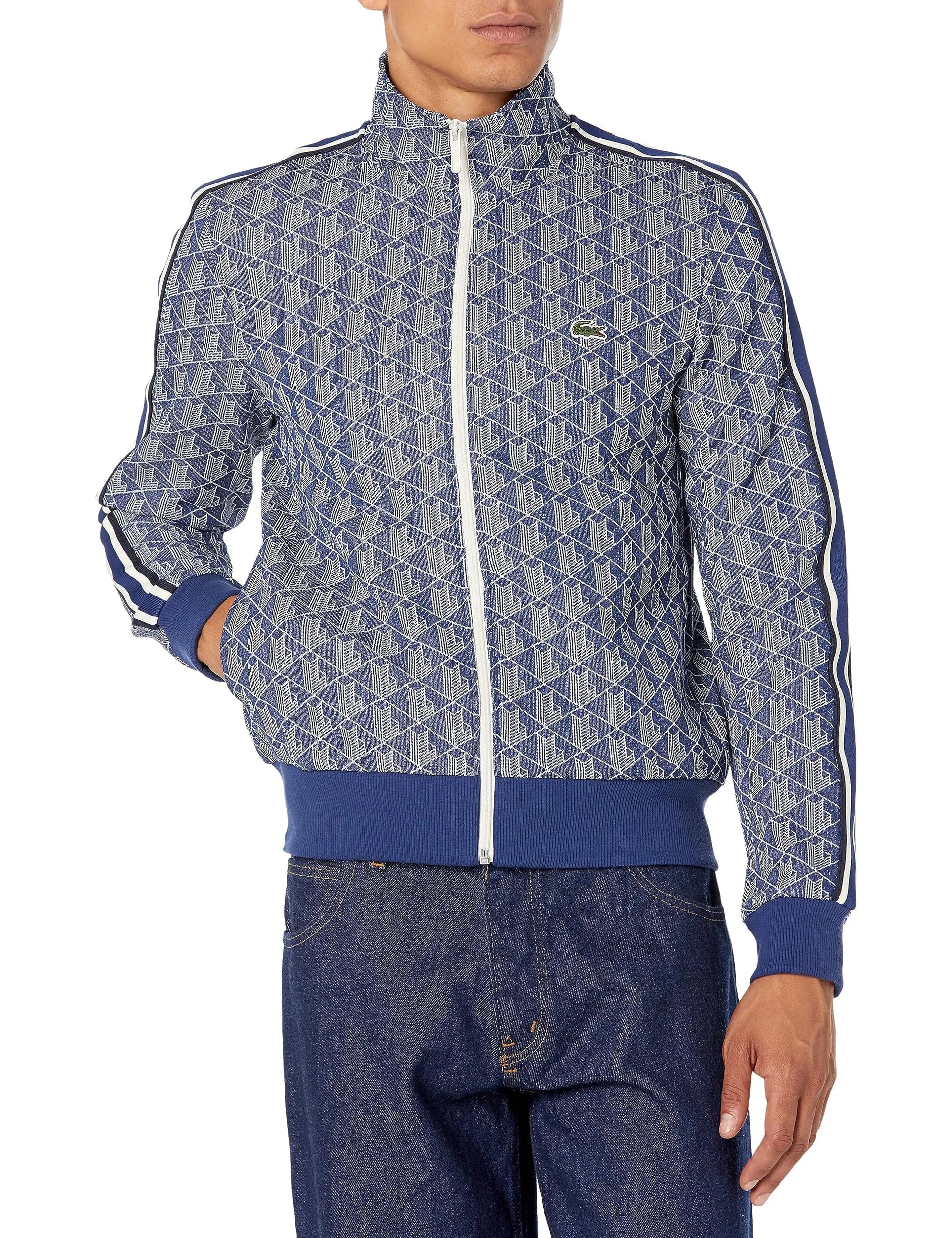Lacoste Mens Vintage Fit Printed Full Zip Sweatshirt 4X - Large - 8OUT