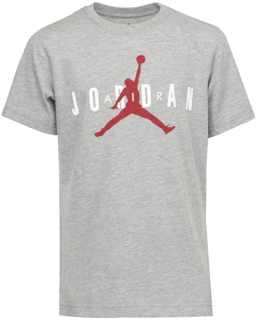 Nike Air Jordan Big Boys (8 - 20) Short - Sleeve Jumpman T-Shirt Jordan (Grey/White/Red Jumpman Medium) - 8OUT