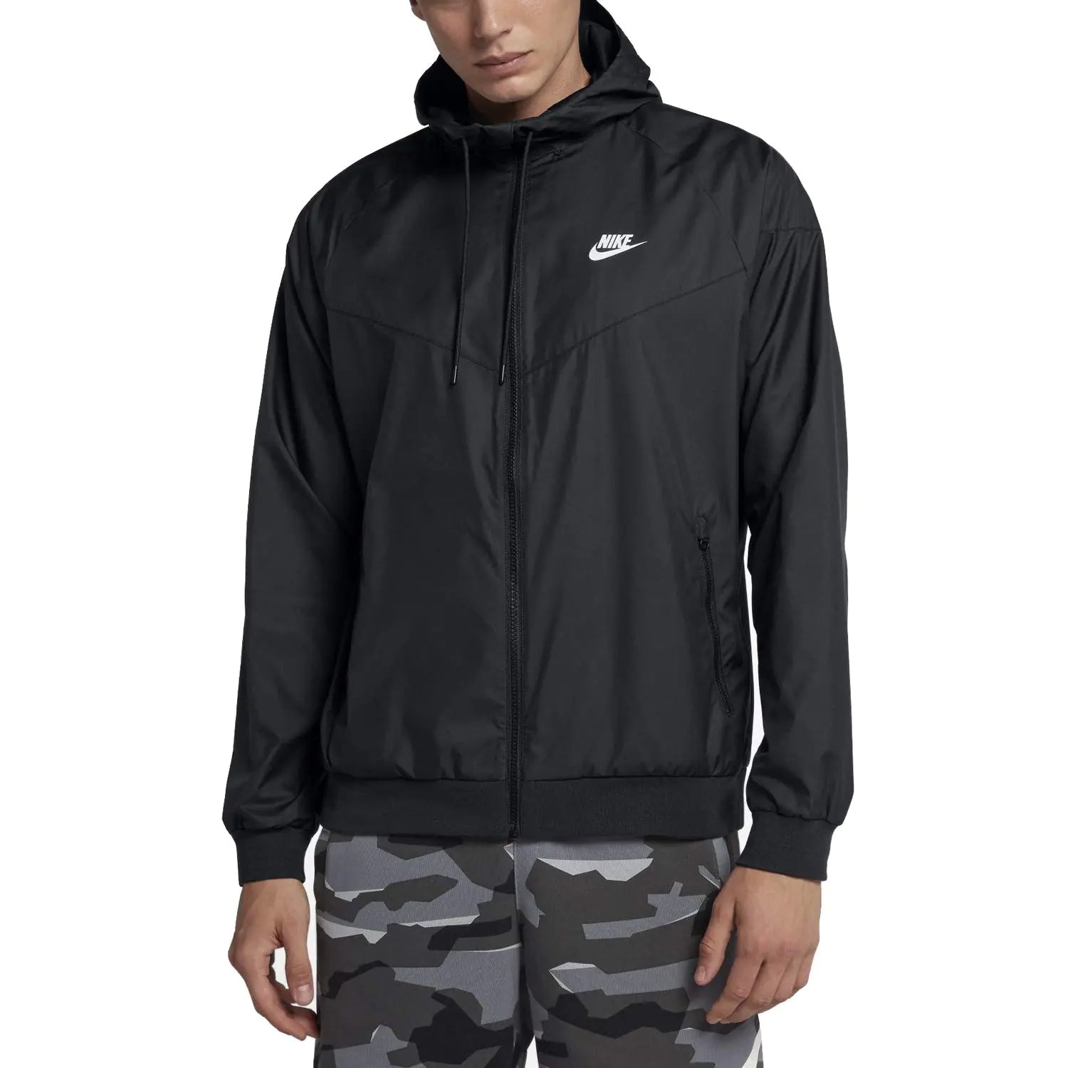 Nike mens Sportswear Windrunner Hooded Coat Black Large - 8OUT