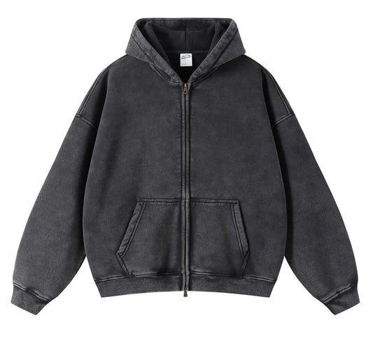 Oversize Mens Vintage ZIP - Hoodie - 8OUT