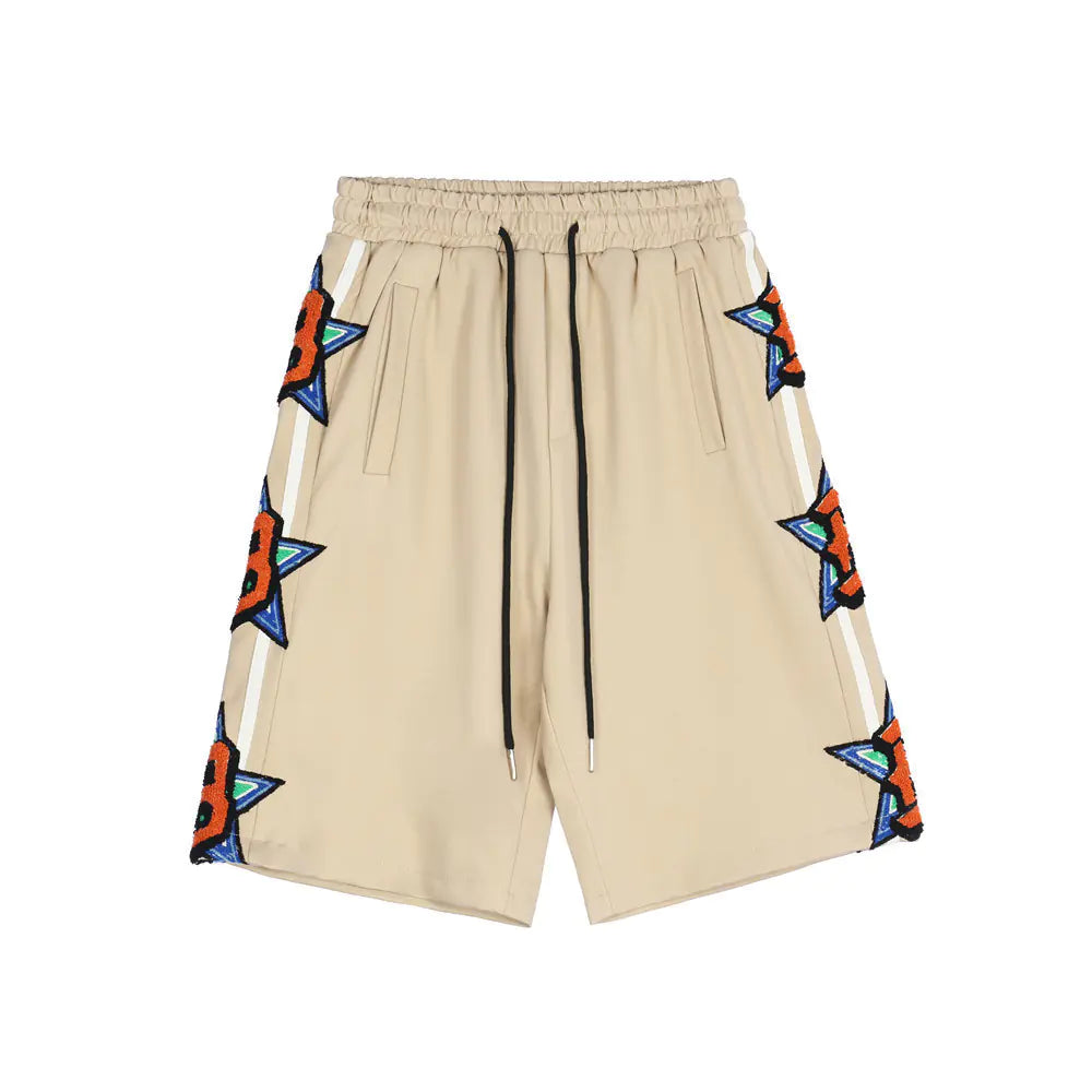 Men's Casual Shorts with Drawstring Alphabet Design