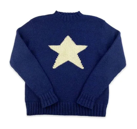 Y2K Vintage Star Pattern Knit Sweater