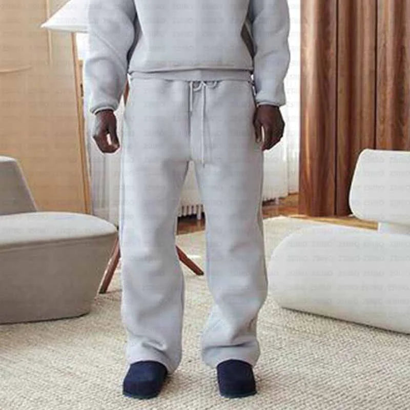 Solid Color Hoodie and Sweatpants Set - BLITZBUY