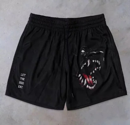 Y2K Graphic Letter Print Gym Shorts for Men - BLITZBUY